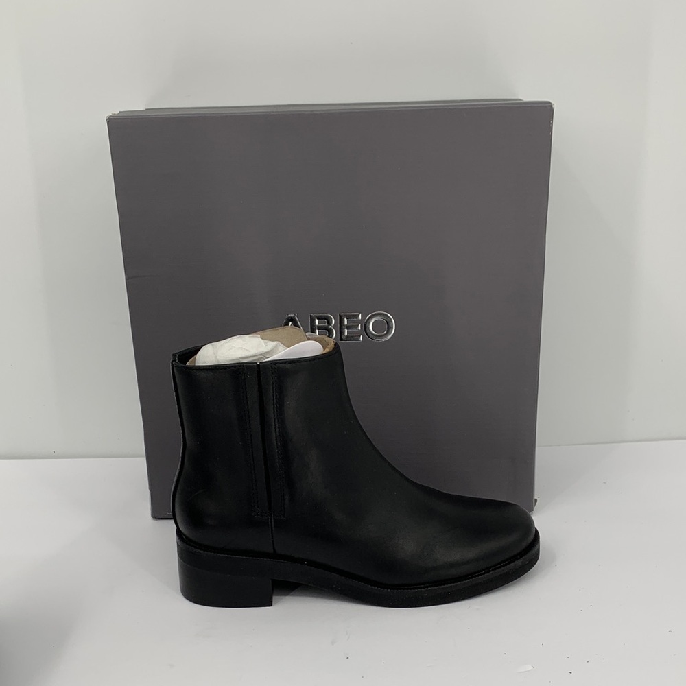 ABEO Traverse Ankle boots black leather chunky zipper comfort footbed new 7